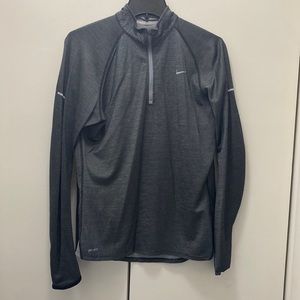 Gray Nike dry fit running zip up